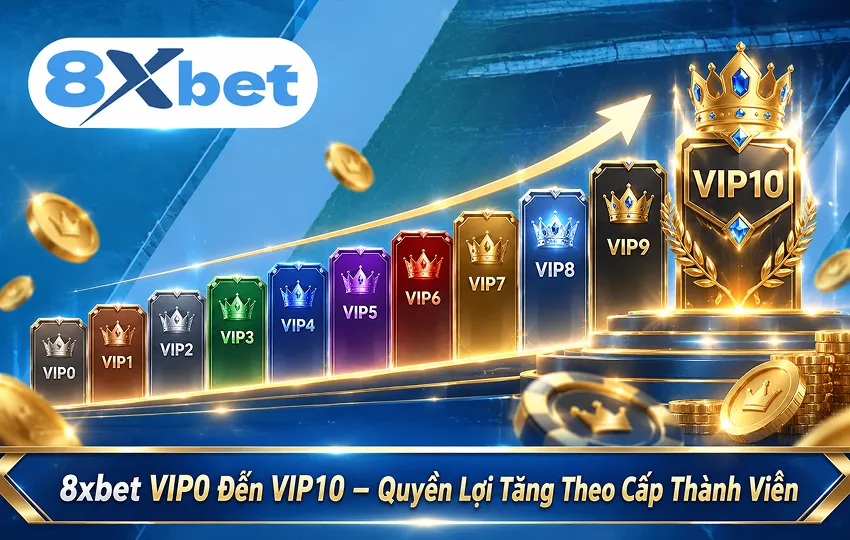 8xbet VIP0 Đến VIP10 – Quyền Lợi Tăng Theo Cấp Thành Viên